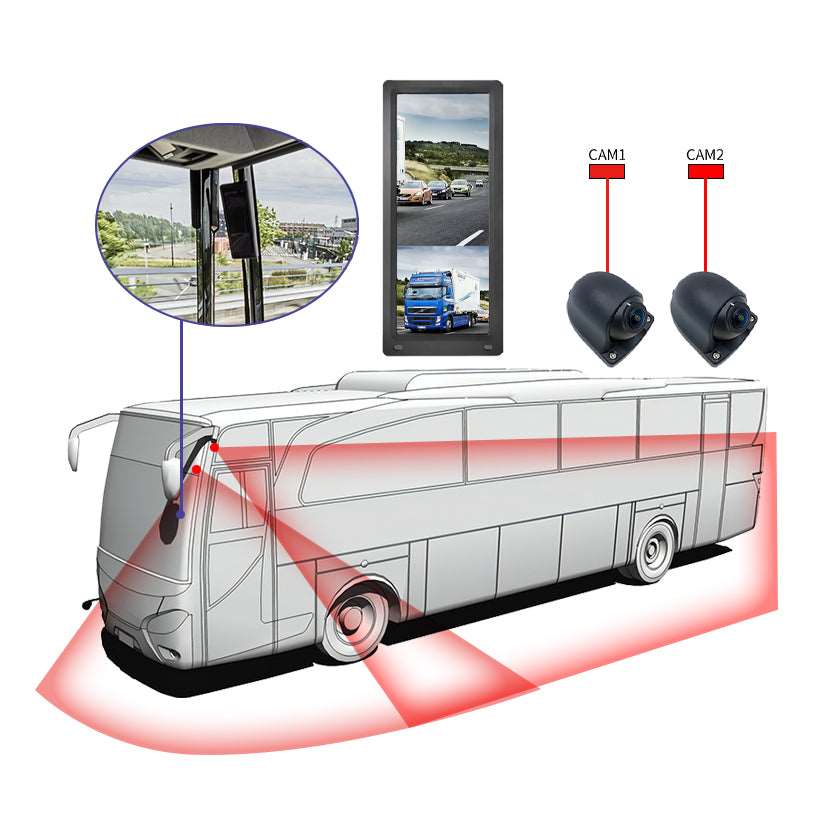 12.3 Inch HD Electronic Rear View Mirror Monitor System For Truck Buses With Two Cameras LS6017