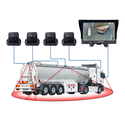 3D Bird View Camera HD Night Vision Waterproof 360 Degree panorama Driving Assistance System For Heavy Duty Tank Truck