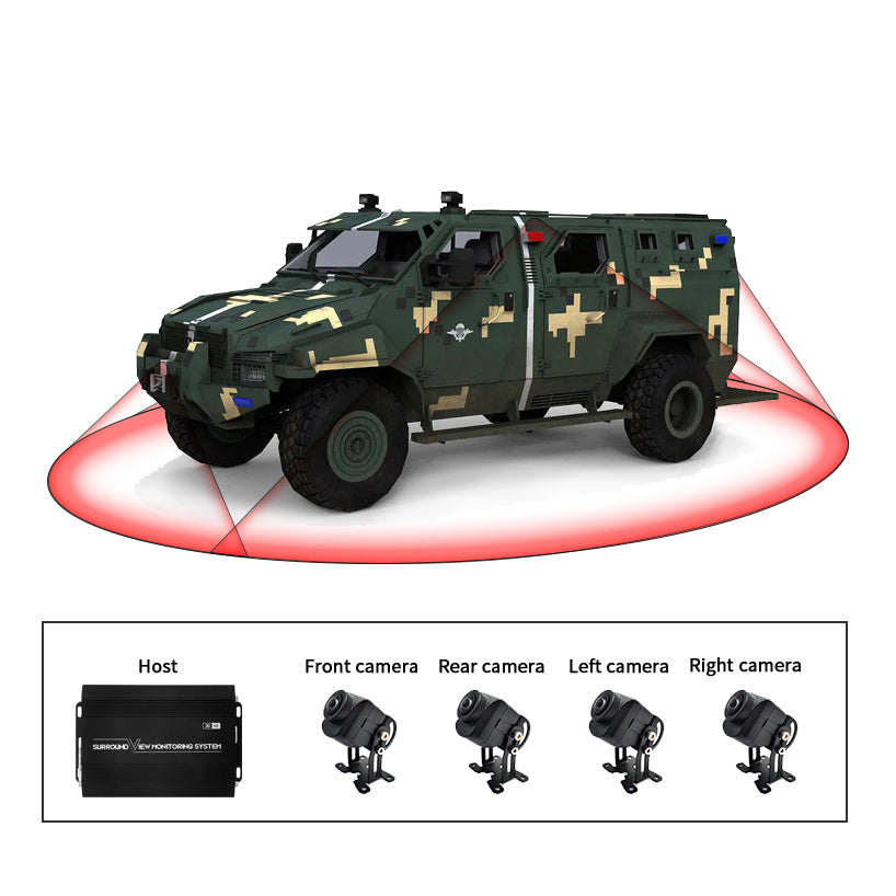 LEESENKAM HD SONY Chip Sensor Night Vison Waterproof 3D 360 Degree Bird View Camera Monitor System For Truck Bus Van Armored Vehicle