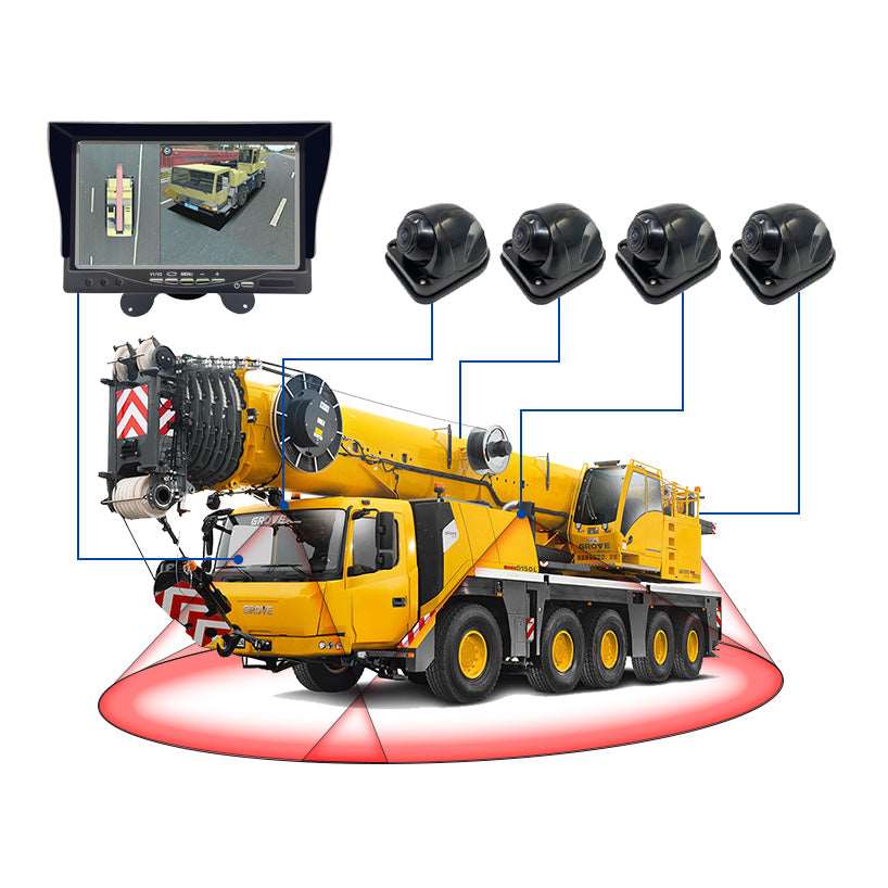 3D 360 Degree Bird View Camera System For Cranes