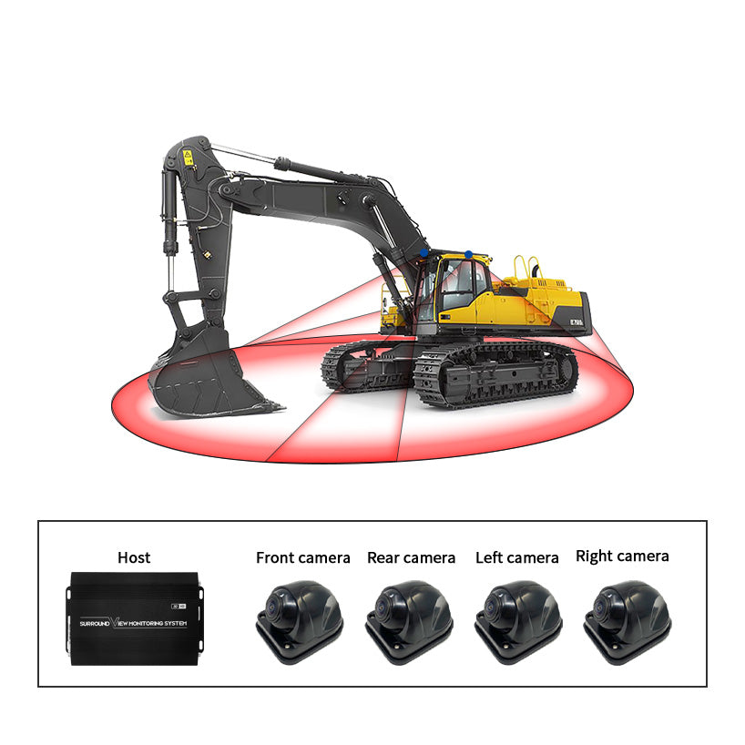 3D 360 Degree Bird View Camera System For Crawler Excavator