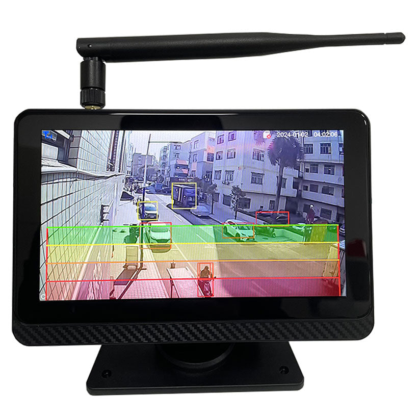AHD 7inch 4CH Wireless AI Detective Warning Monitor System with 1080P HD Night Vision Waterproof Camera for Trailer Semi Trucks