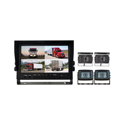 HD AHD 9 inch 4CH Monitor with AHD 1080P Waterproof Night Vision Backup Car Camera Kits