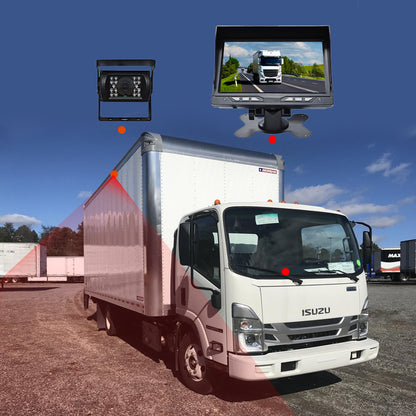 Heavy Duty Truck Vehicle 24V HD Night Vision Waterproof Backup Reverse Camera with 7 inch Monitor System