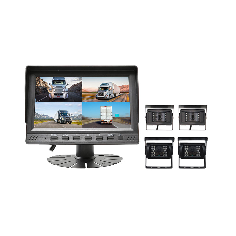 AHD 7 inch 4CH DVR Monitor with HD Night Vision Waterproof Revers Rear View Camera system