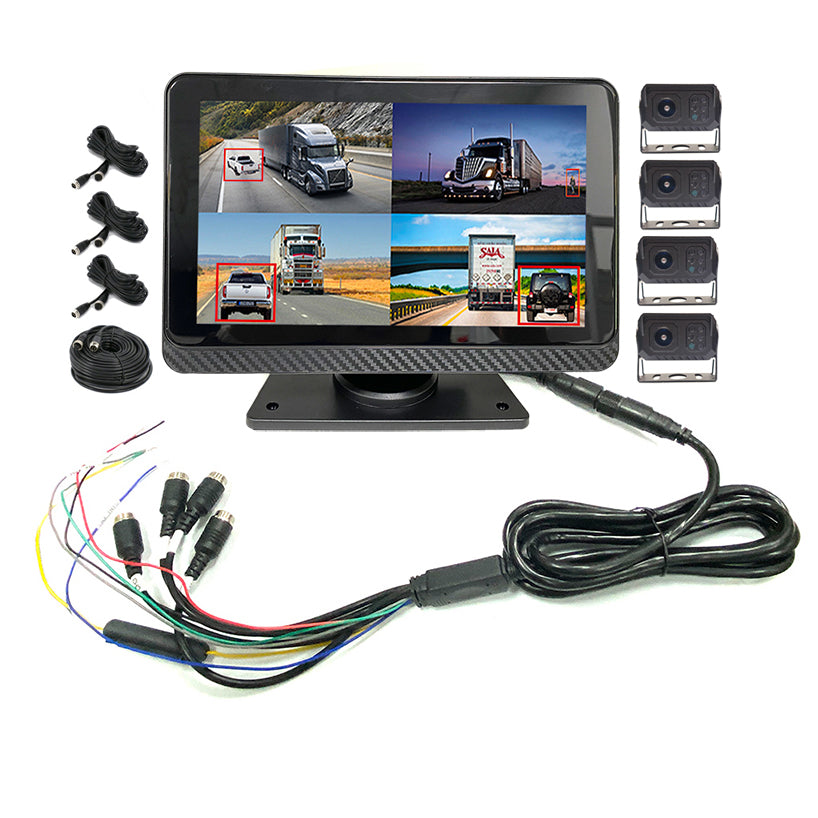 AHD 4CH 7inch BSD Touch Monitor with 1080P Backup Camera for Trucks Buses Heavy Duty