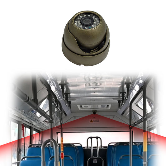 Dome camera 360-degree surveillance view inside the bus