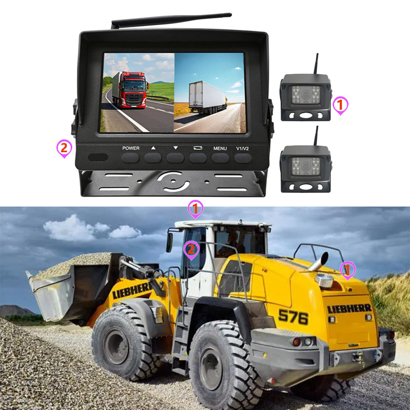Ultimate Visibility: 7-Inch Wireless IP69K Waterproof Monitor System for Heavy Duty Vehicles