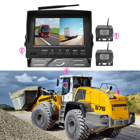 Ultimate Visibility: 7-Inch Wireless IP69K Waterproof Monitor System for Heavy Duty Vehicles