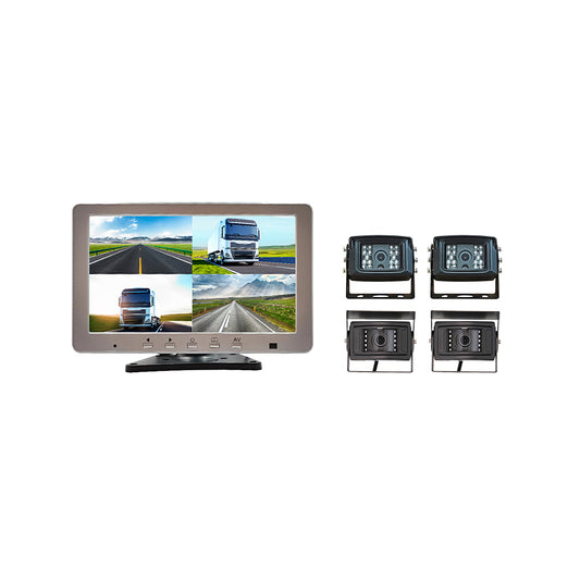 10.1-inch car display with 4-way infrared night vision high-definition AHD1080P camera