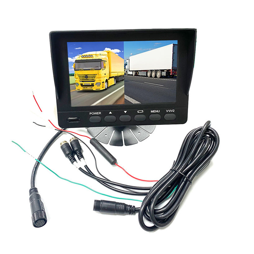 HD 1080P Night Vision Front&Rear Reverse Camera with 2CH 7inch Metal Waterproof IP69K Monitor Kit
