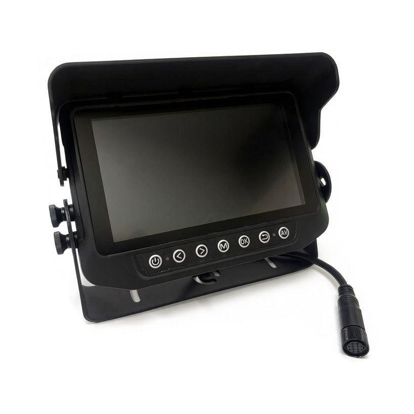 AHD 4CH 7inch Metal Waterproof Monitor HD Backup Car Monitor for Tractor Excavator Forklift Heavy Duty