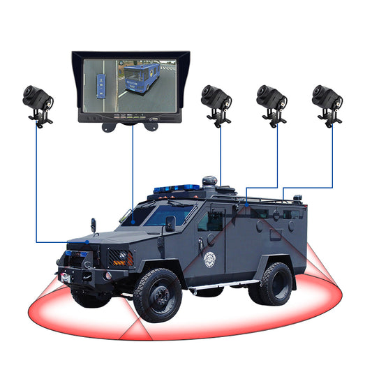 3D 360 Degree Bird View Camera System For Explosion Proof Police Car