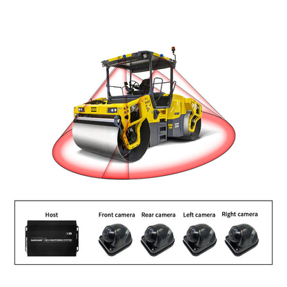 HD Night Vision Waterproof 3D 360 Degree Bird View Camera System with 7inch Monitor For Double Drum Vibratory Road Roller