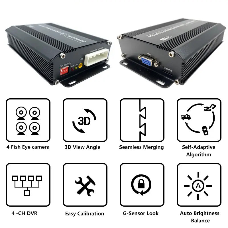 3D 360 Degree Bird View Camera System With 7 Inch Monitor For Truck