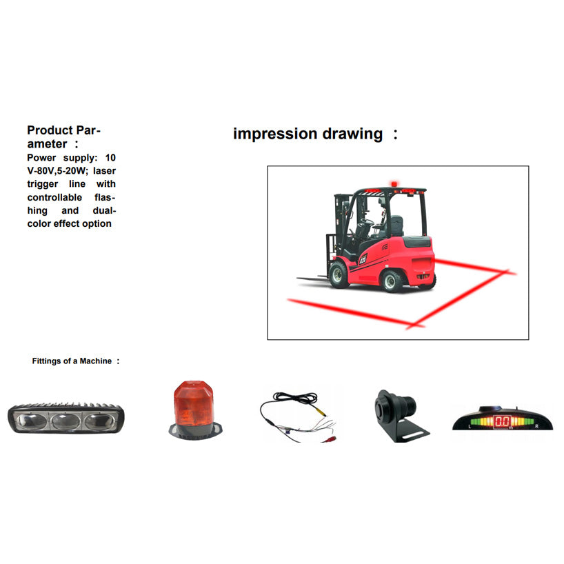 Blind Spot Radar Sensor System with LED Warning Light – Smart Safety for Forklift Excavator Trucks & Heavy Machinery