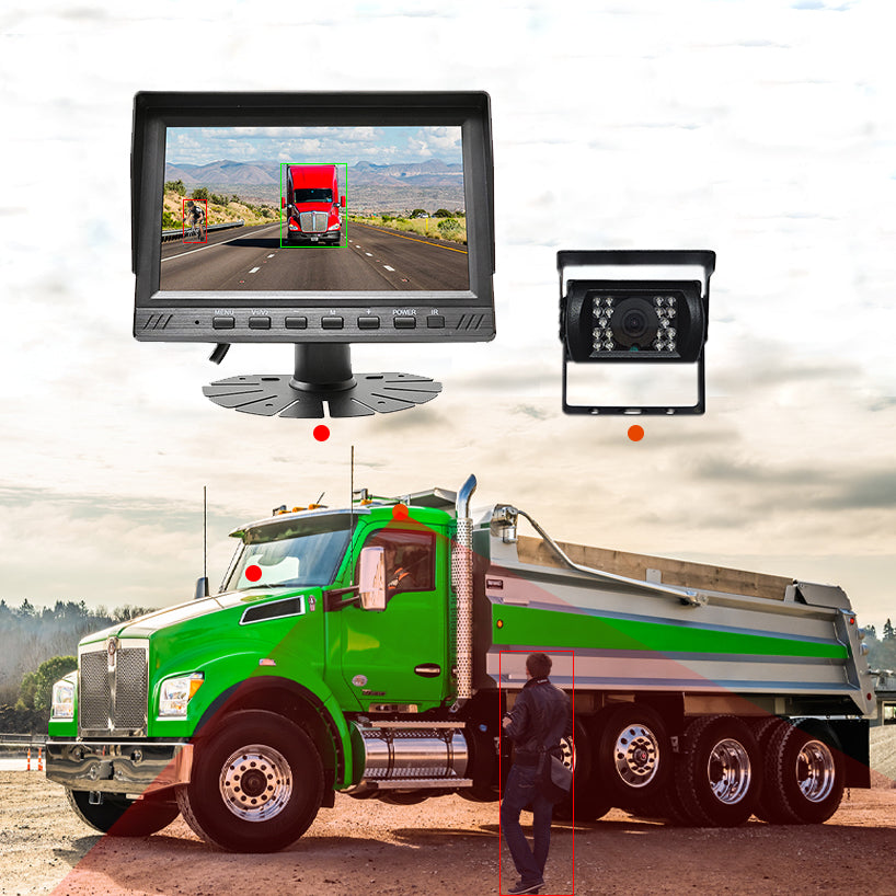 AHD 7-inch AI camera display. When encountering people and cars, the AI camera will promptly alarm through the 7-inch BSD display.