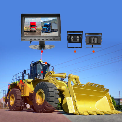 HD 1080P 2CH 7 inch DVR Monitor with Front&Rear Backup Car Reverse Camera Monitoring System