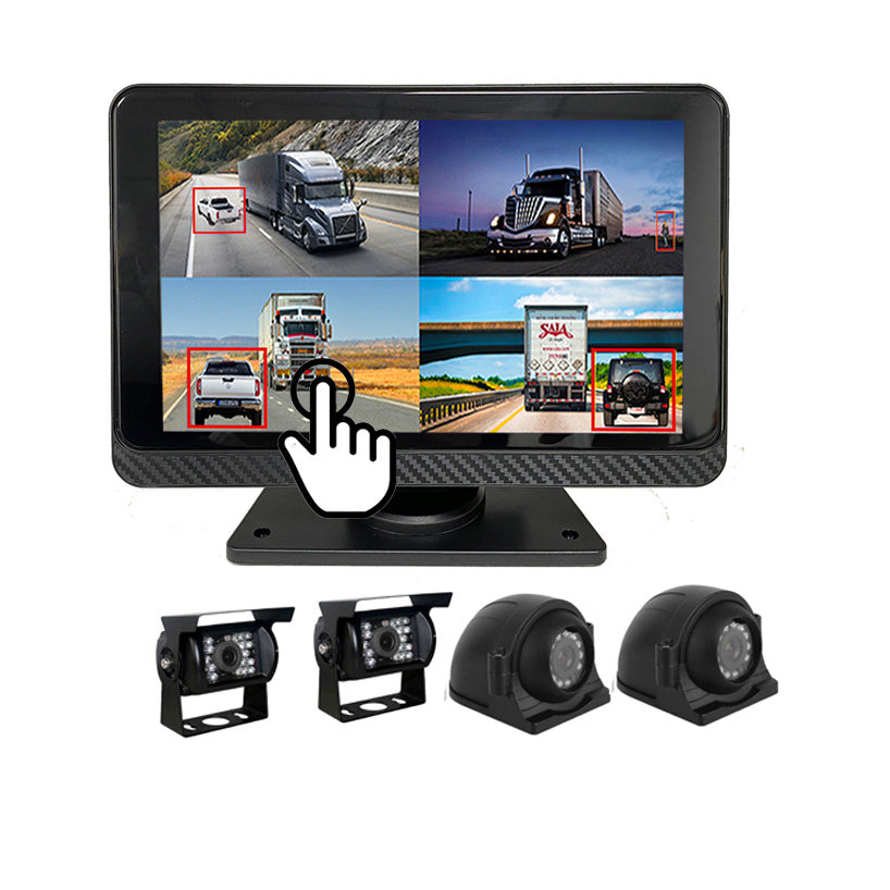 AHD 4CH 7inch BSD Touch Monitor with 1080P Backup Camera for Trucks Buses Heavy Duty