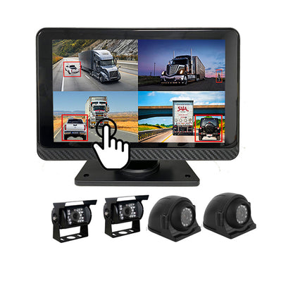 AHD 4CH 7inch BSD Touch Monitor with 1080P Backup Camera for Trucks Buses Heavy Duty