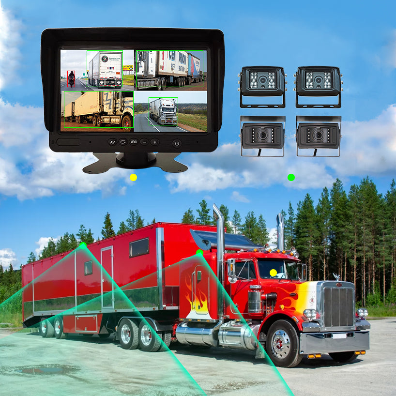 7 inch 4CH AI camera monitor system