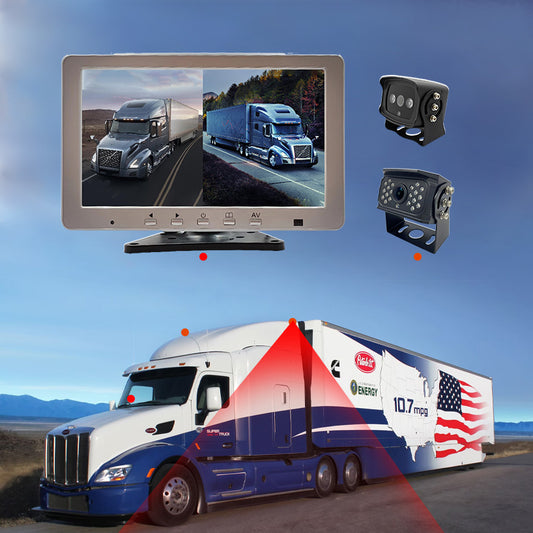 HD 2CH 10.1 inch DVR Monitor with AHD 1080P 720P Backup Car Front Rear Side Blind View Camera Monitor System