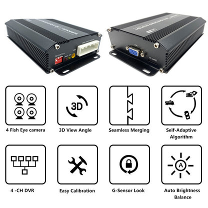 HD Night Vision Waterproof 3D 360 bird view system with 7inch Monitor