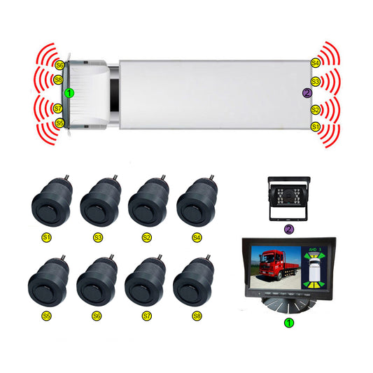 Ultrasonic Radar Parking Sensor System 8 Radar Sensors for School Bus